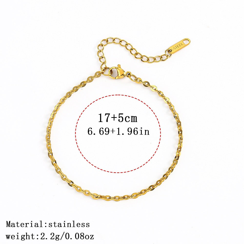 316L Titanium Steel Bracelet Waterproof Hypoallergenic Gold Plated Chain Jewelry for Men Women Unisex Fashion Accessories