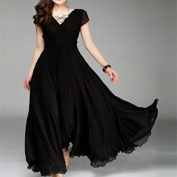 Bohemian V-Neck Chiffon Dress