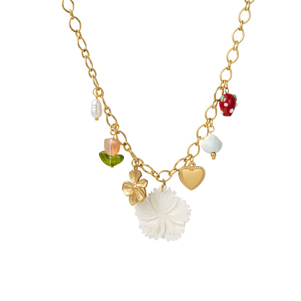 Flower butterfly necklace collar chain