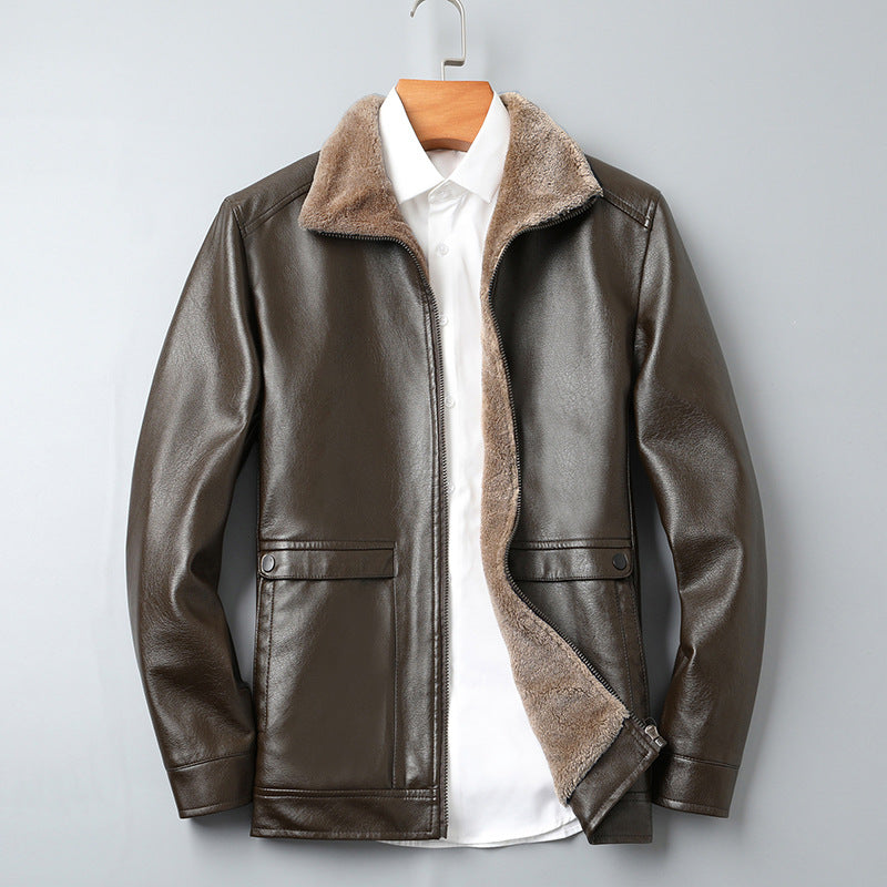 Mens PU Leather Casual Jacket