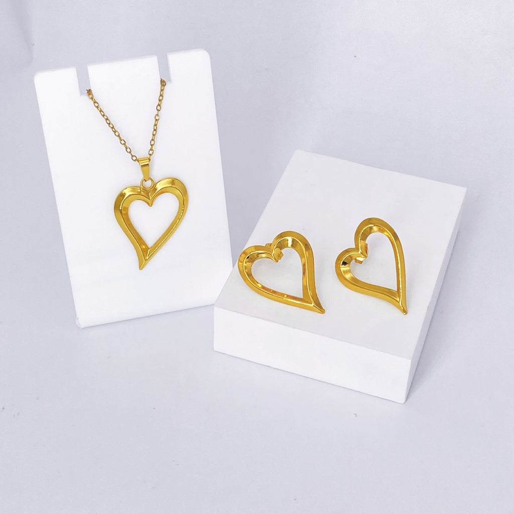 Stainless Steel Earrings and Necklace