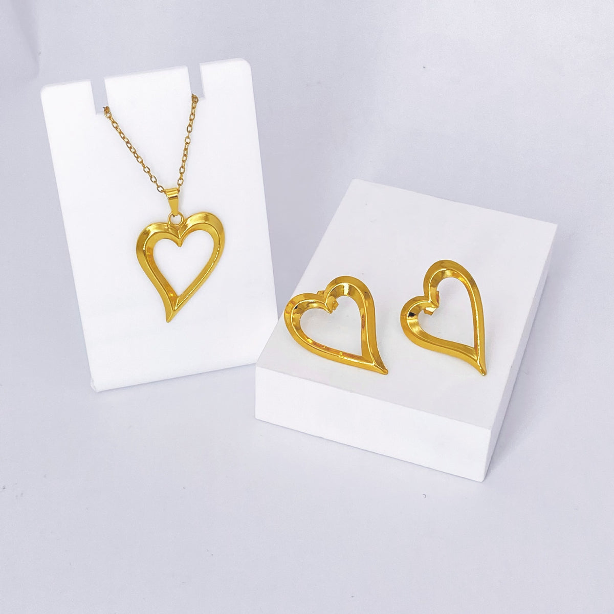 Stainless Steel Earrings and Necklace