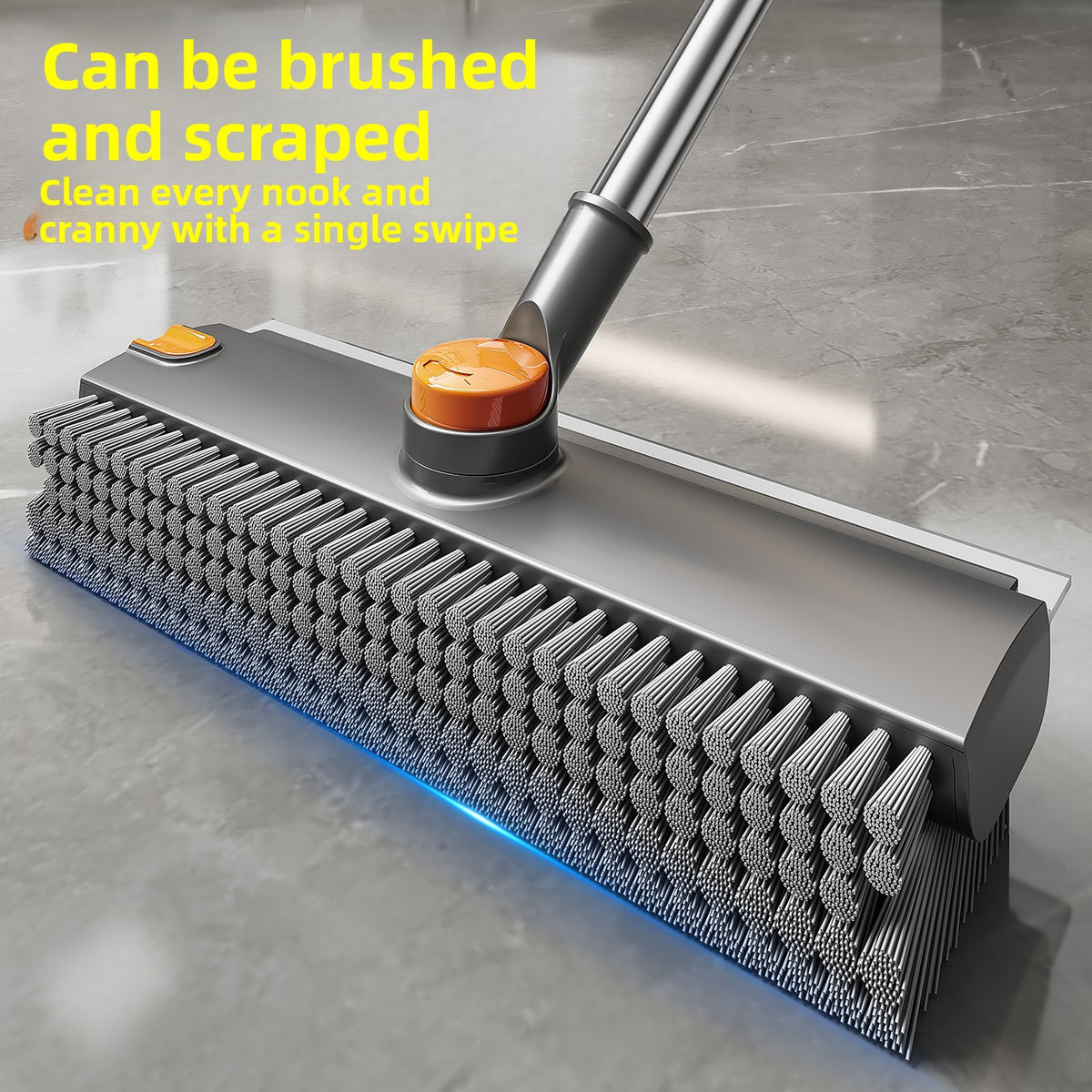 Long-handled gap brush with hard bristles