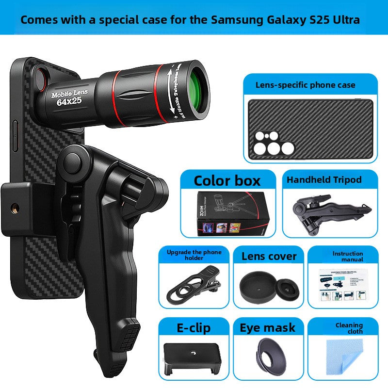 64x Telephoto Lens with Anti-Shake Bracket for Smartphones