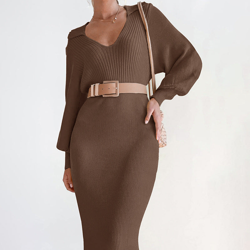 Womens Elegant Knit Long Dress