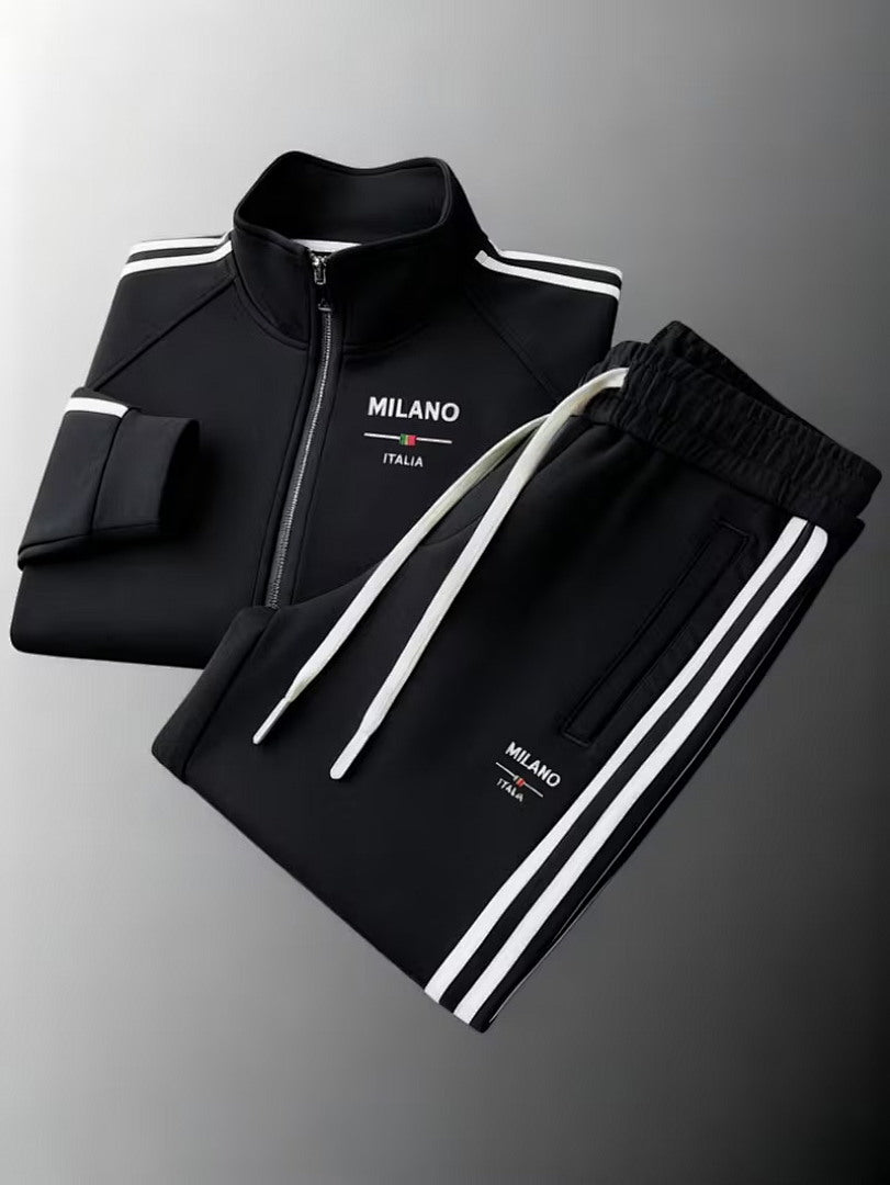 Mens Zipper 3D Print Sportswear Tracksuit Set
