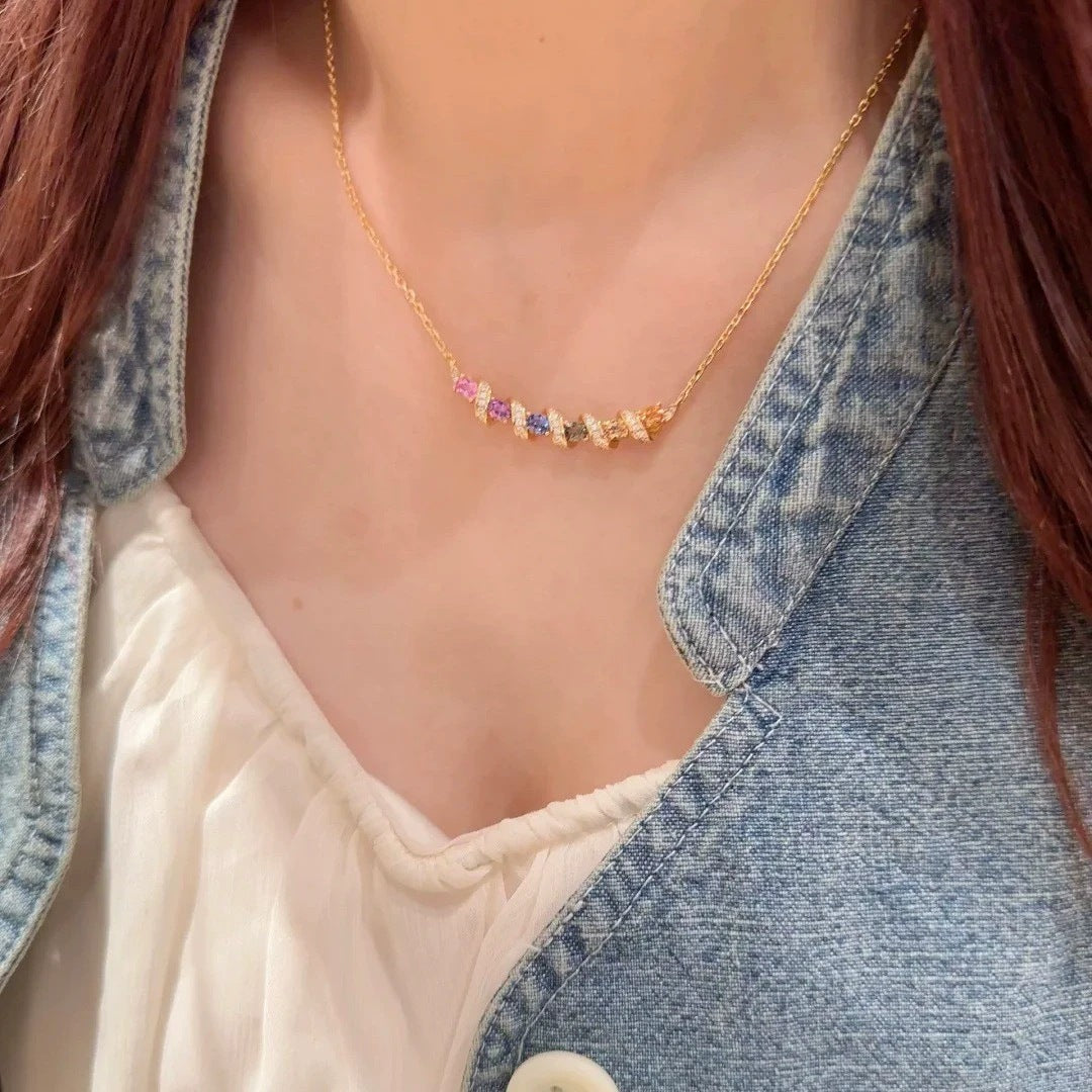 Rainbow Bridge Smile Titanium Steel Necklace