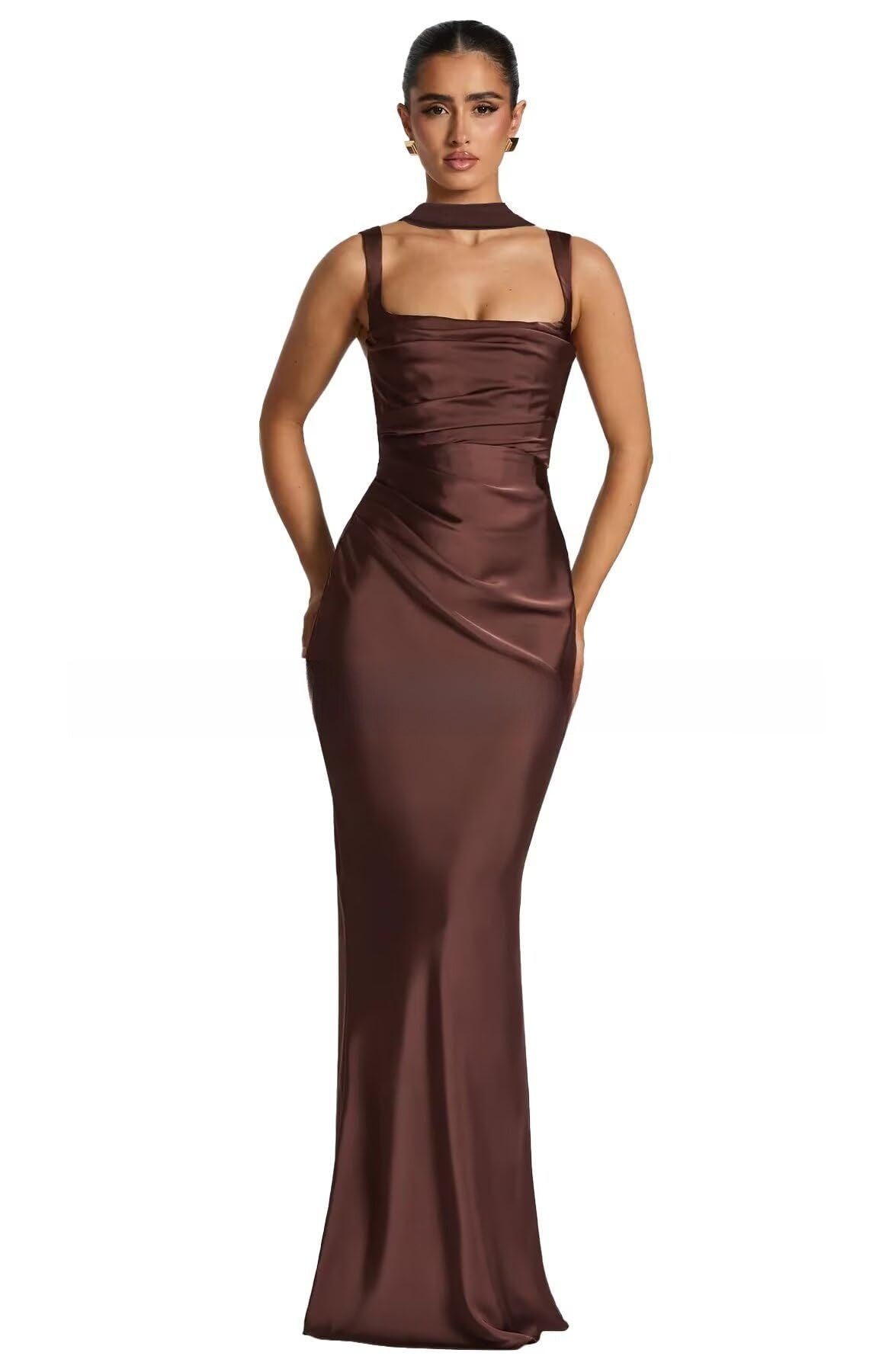 Suspender Satin Evening Dress