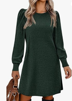 Womens Knitted Puff Sleeve Long Sleeve