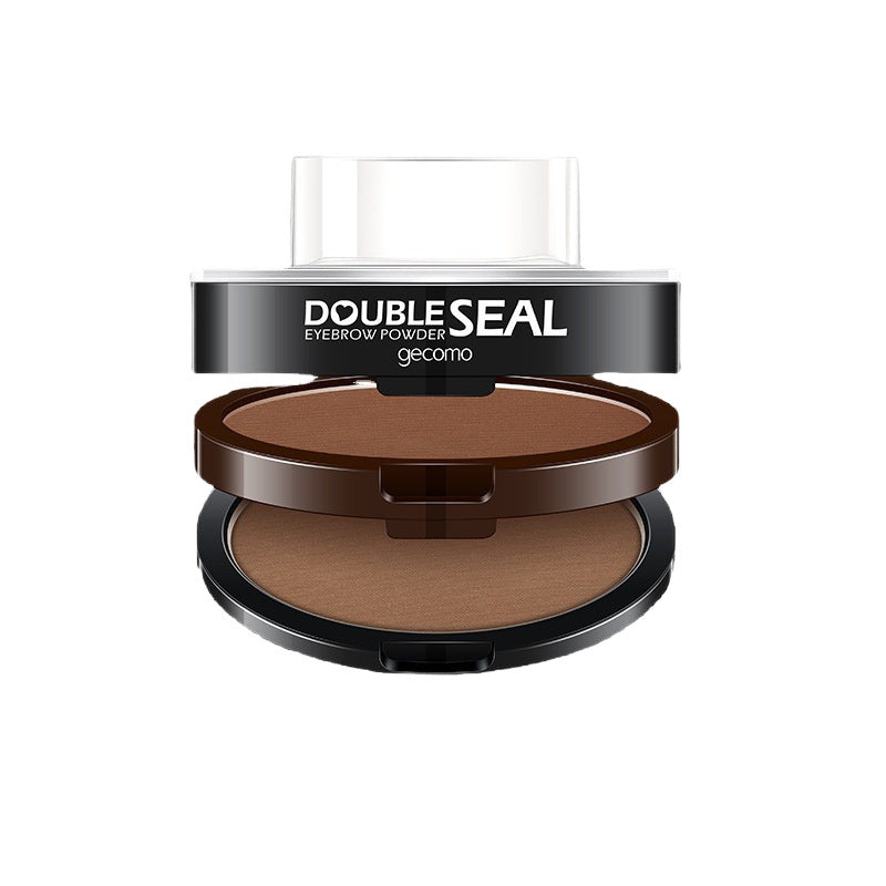 Double-layer, double-color lazy-person stamp mascara powder