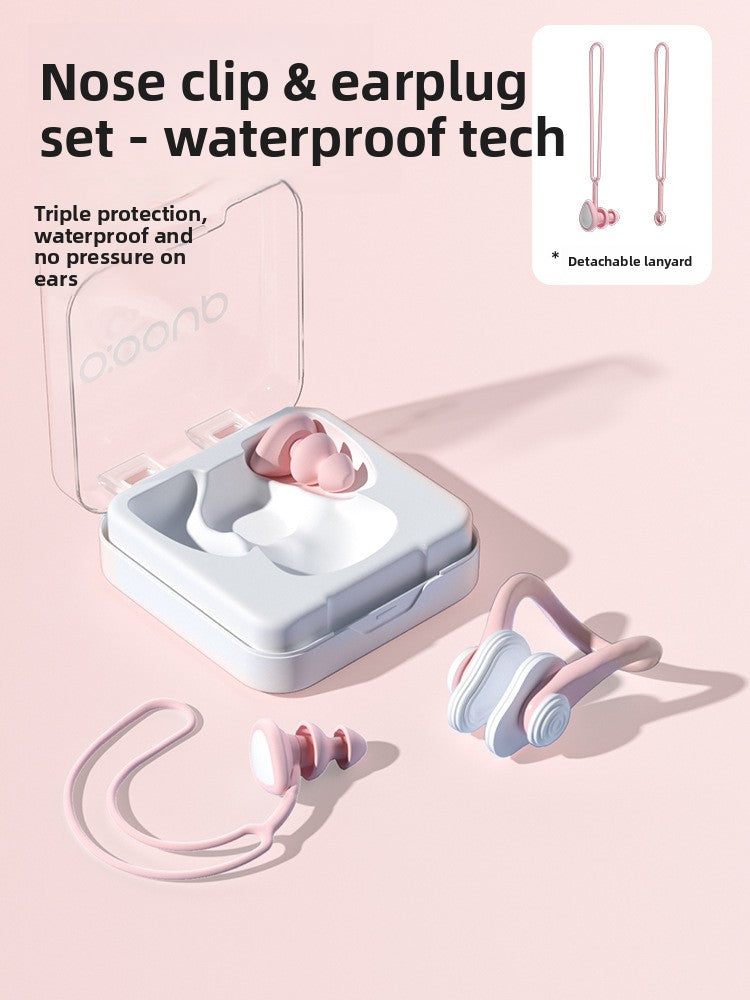Swimming Earplugs with Nose Clip Set