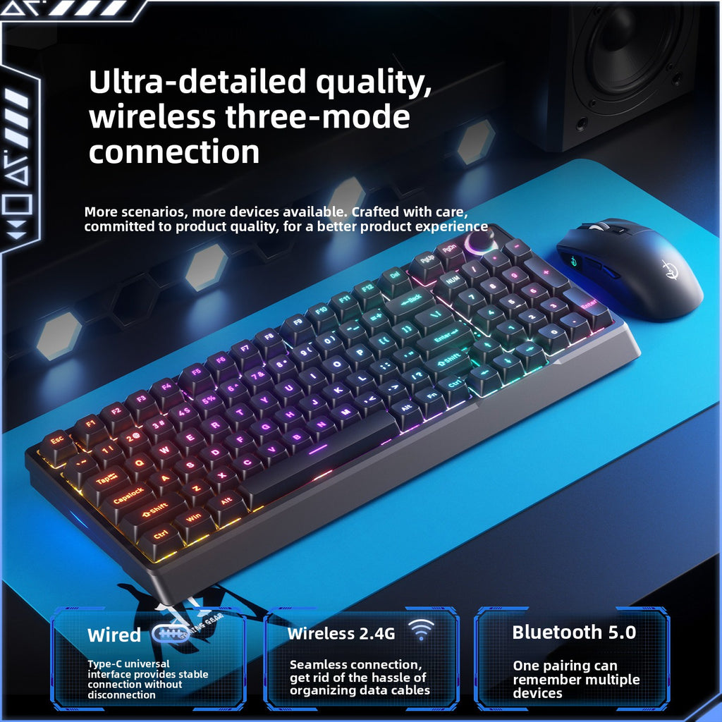Mechanical Keyboard with Blue Switches and RGB Backlight