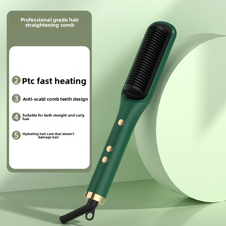 Negative Ion Hair Straightener and Curler Dual Function Styling Comb