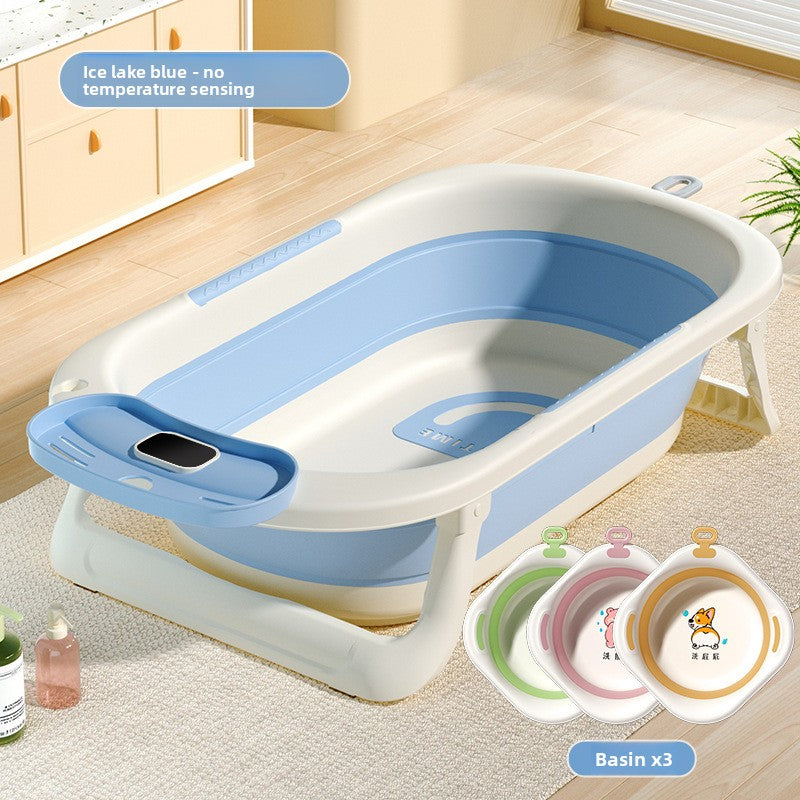 Temperature Sensing Baby Bathtub with Foldable Design