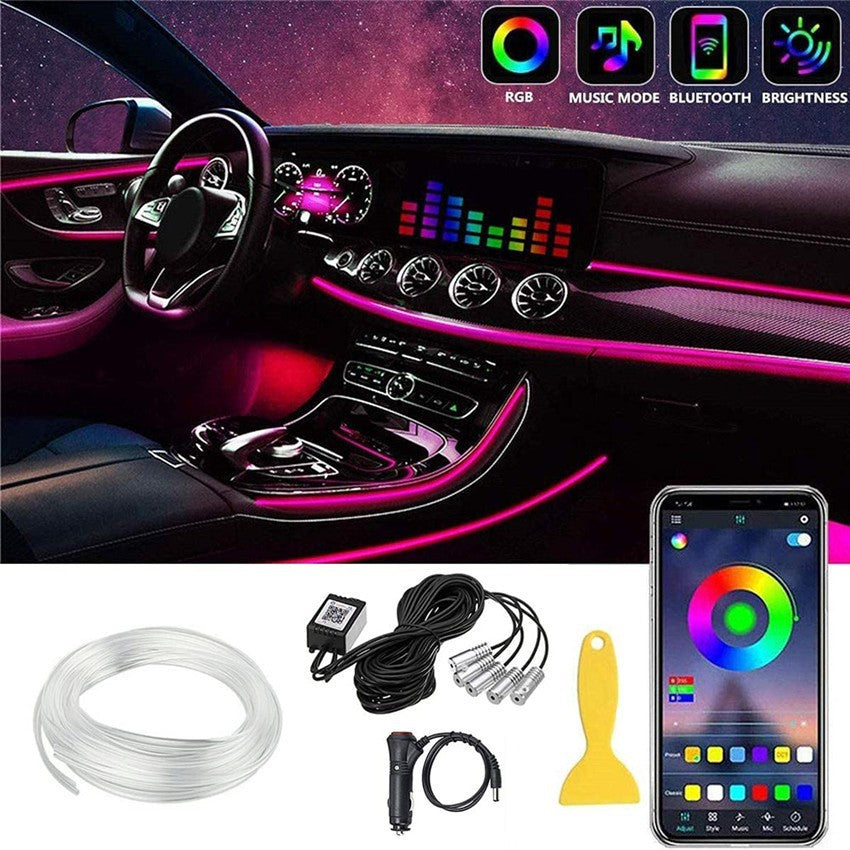 RGB optical fiber car ambient lighting