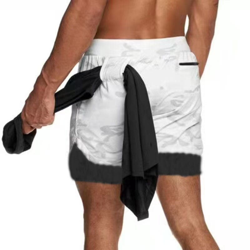 Men's Double Gym Shorts Jogging Quick-Dry