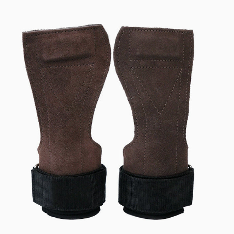 Cowhide Palm Protection Gym Hand Guards, Non-slip and Wear-resistant Wrist Supports for Deadlifts and Grip Enhancement