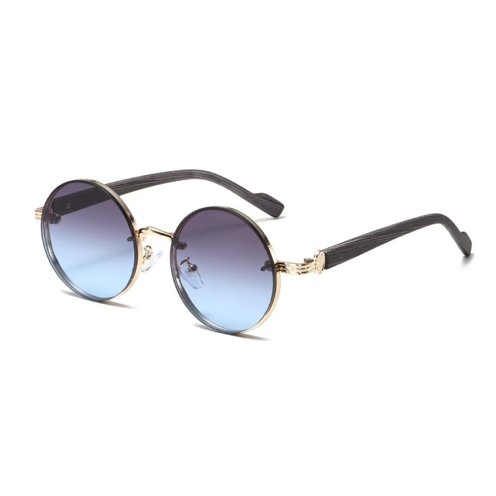 Retro Round Punk-Style Metal Sunglasses