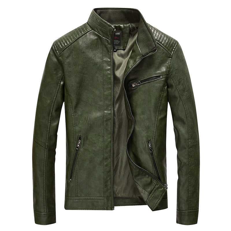 Men's PU leather motorcycle jacket