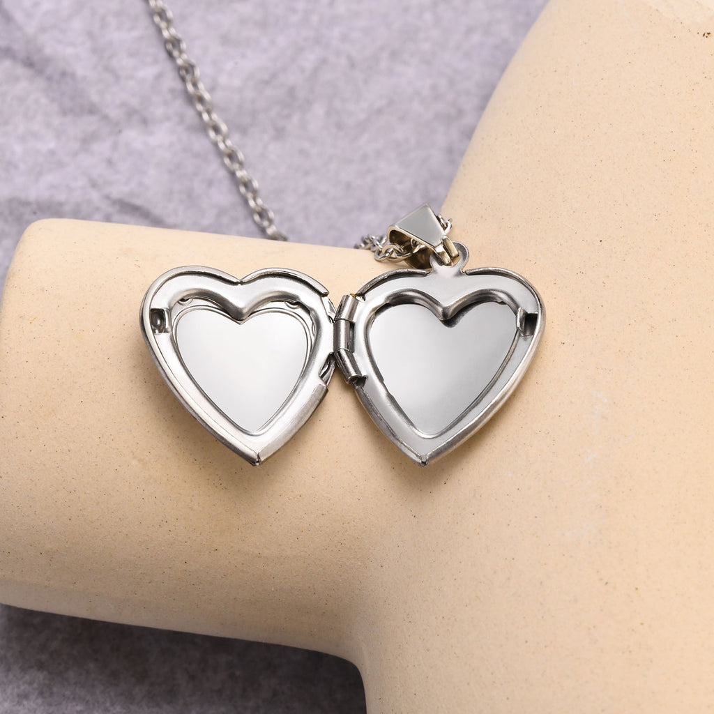 Openable Heart Photo Box Pendant Necklace