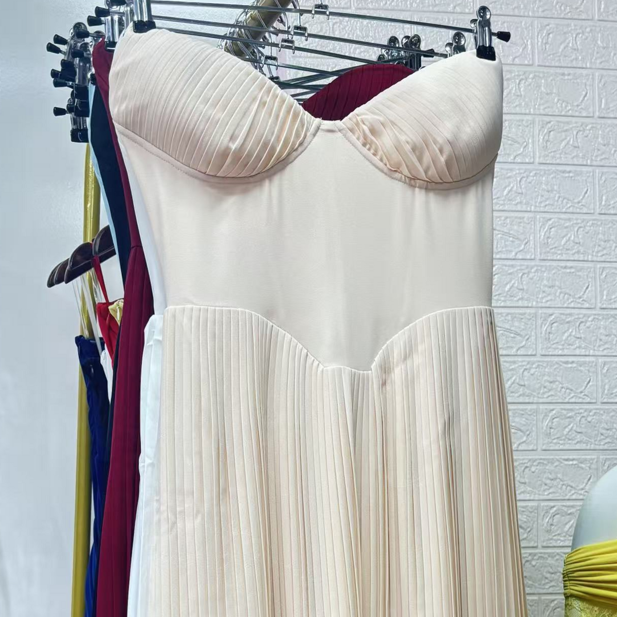 Off-Shoulder Backless Ruched High-Waist Long Dress