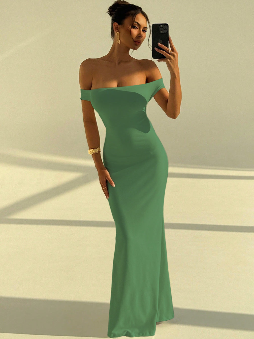 Sleeveless One-Shoulder Backless Slim Fit Long Dress