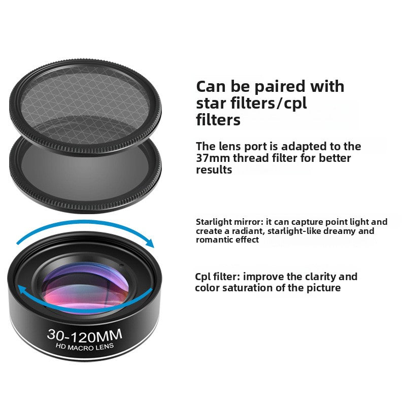 Universal Smartphone Macro Lens 30-120X Magnification