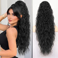 Synthetic Hair Ponytail with Water Wave Texture