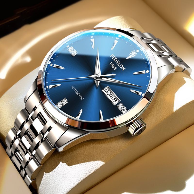 Fully automatic non-mechanical watch with water resistance