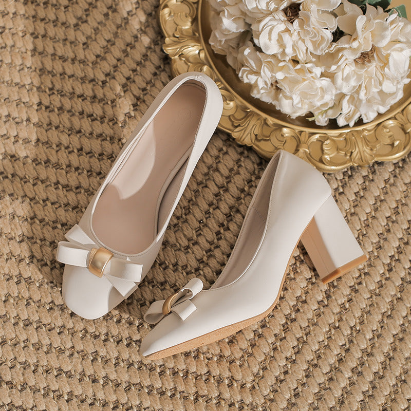 Womens Square Toe Chunky Heel Shoes