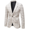 Mens Slim Fit Plaid Blazer Jacket