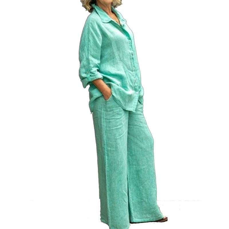 Women's Casual Shirt and Trousers Set