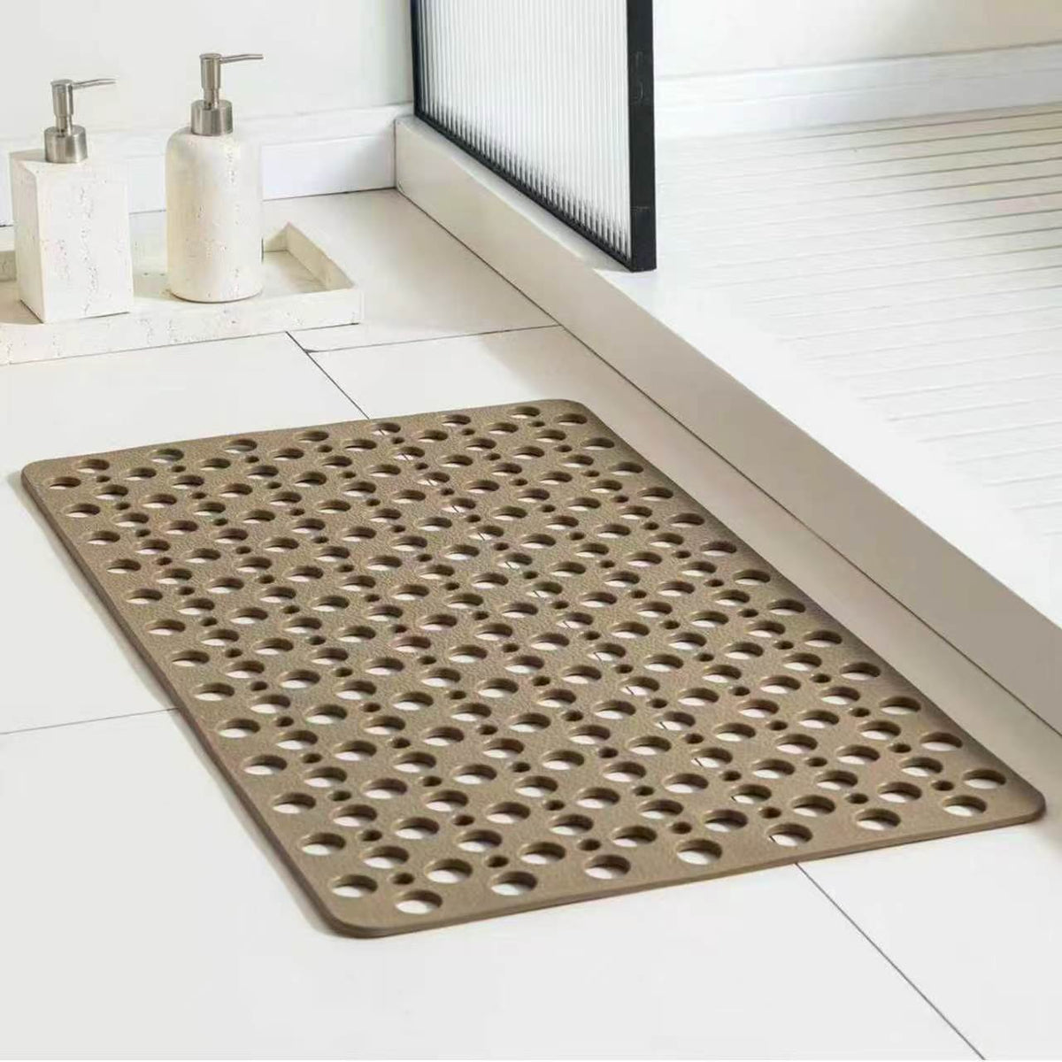 TPE Bathroom Non-Slip Mat with Suction Cups