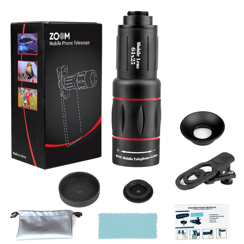 64x Telephoto Lens with Anti-Shake Bracket for Smartphones