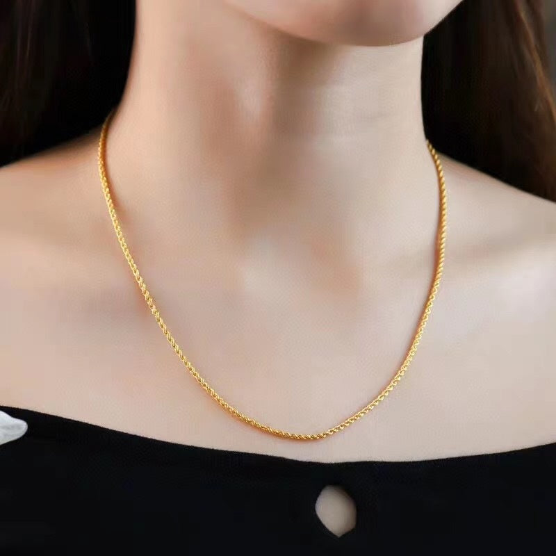 18K Gold Twist Chain Necklace