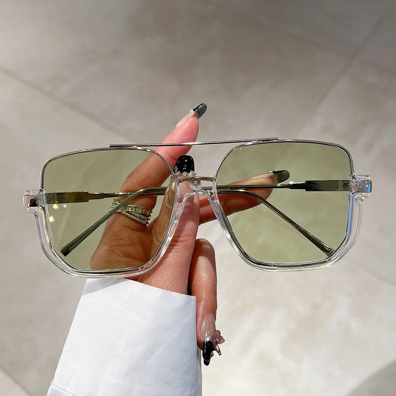 Anti-glare half-frame sunglasses
