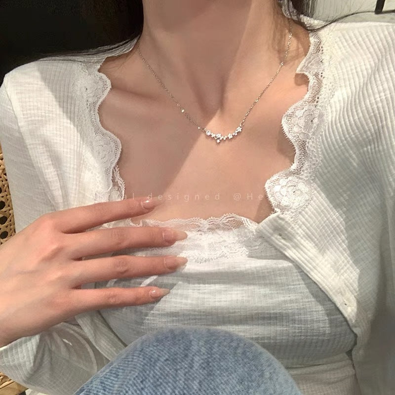 Zircon Bow Necklace for Women