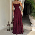Elegant Suspender High Waist Long Dress