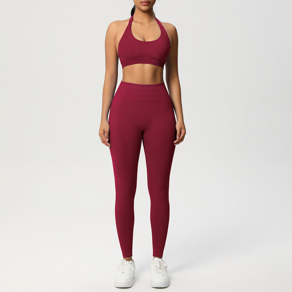 Seamless Solid Color Knitted Yoga Wear