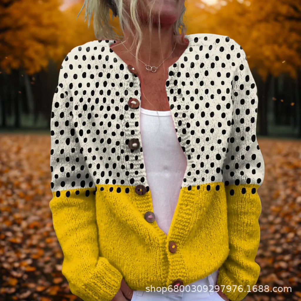 Womens 3D Printed Loose Cardigan