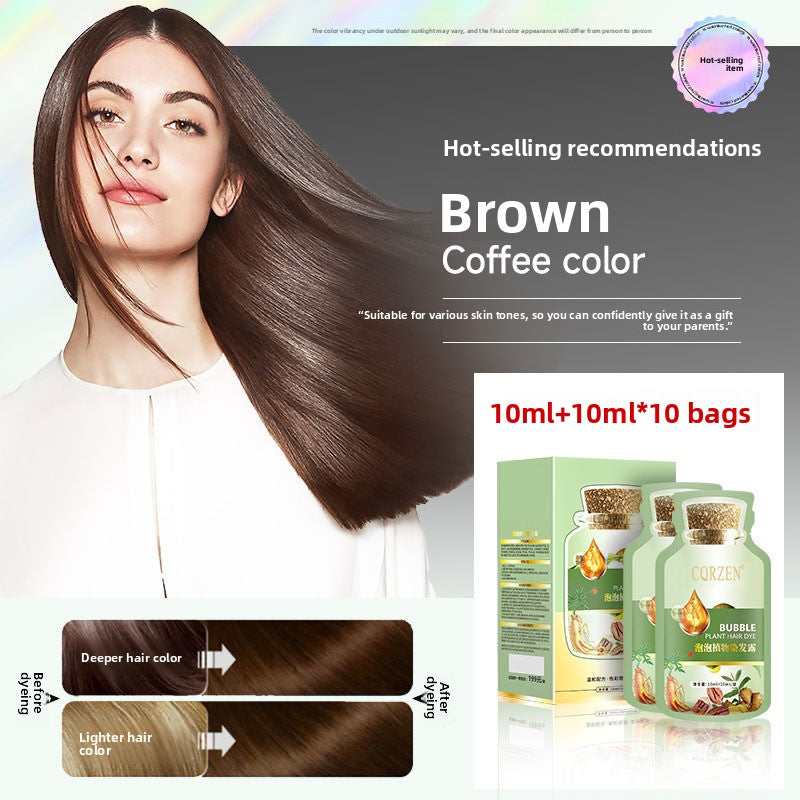 CQRZEN Plant Bubble Hair Dye Foam Temporary Color Unisex Self Application 300ml