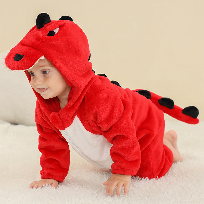 Flannel Dinosaur Infant Jumpsuits