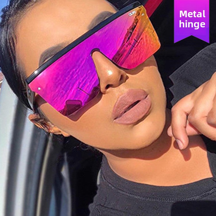 Purple Retro Square Frame Sunglasses