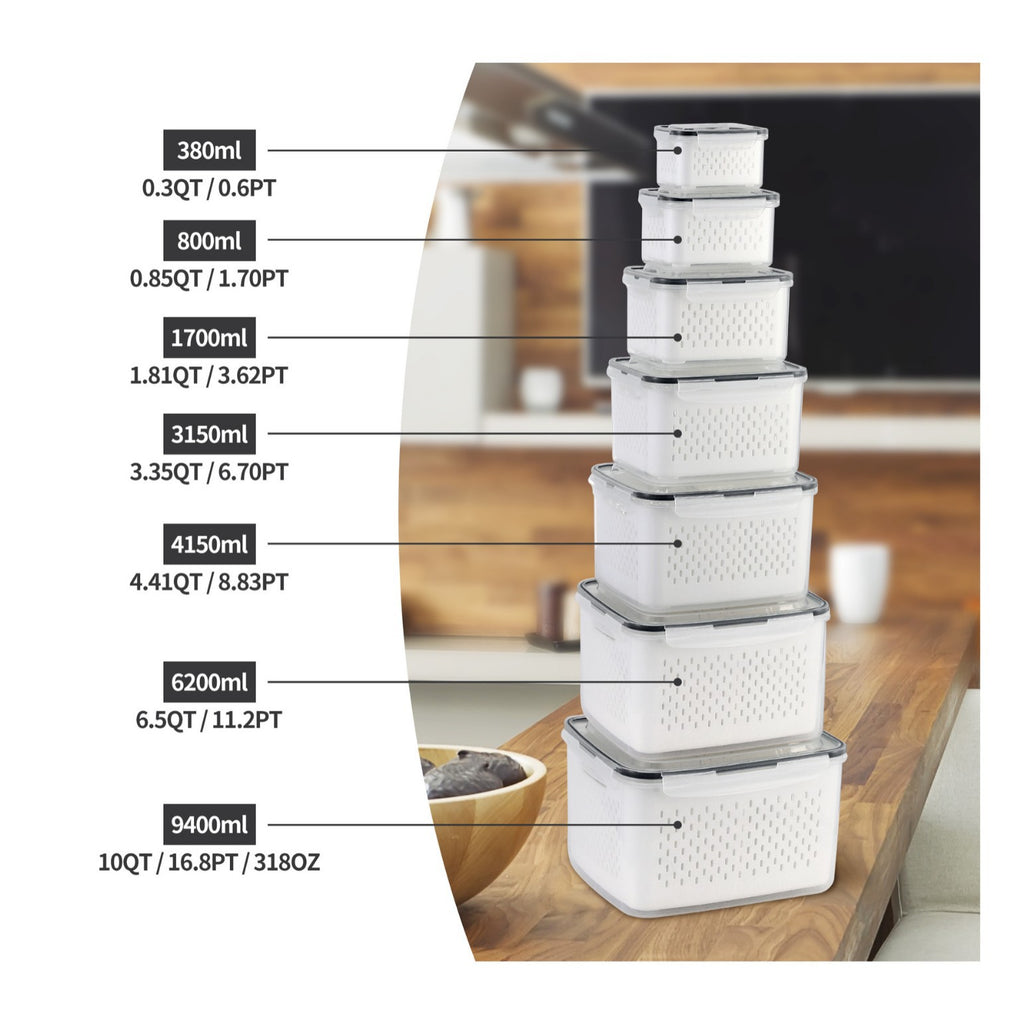 Double-layer draining and freshness-preserving container