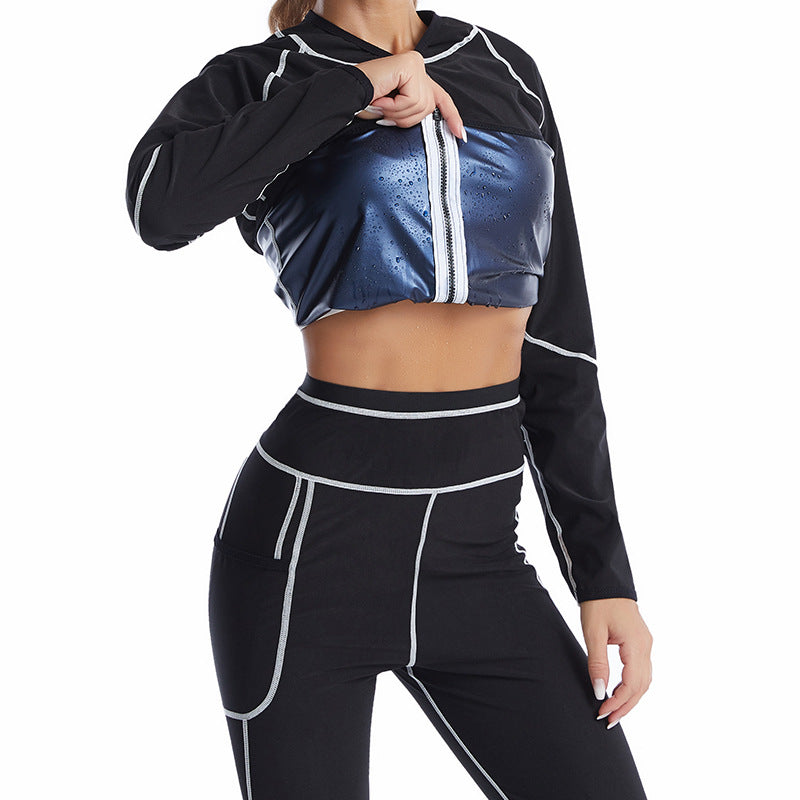 Womens Long Sleeve Shapewear Fitness Suit
