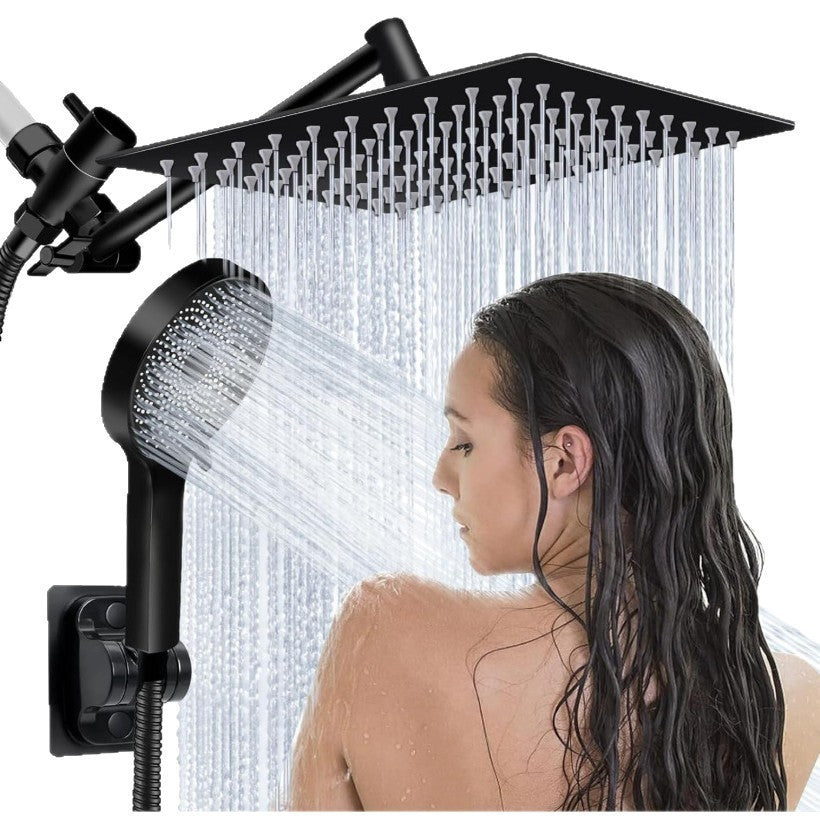 Stainless Steel Shower Set with 8 Functions and Extension Rod
