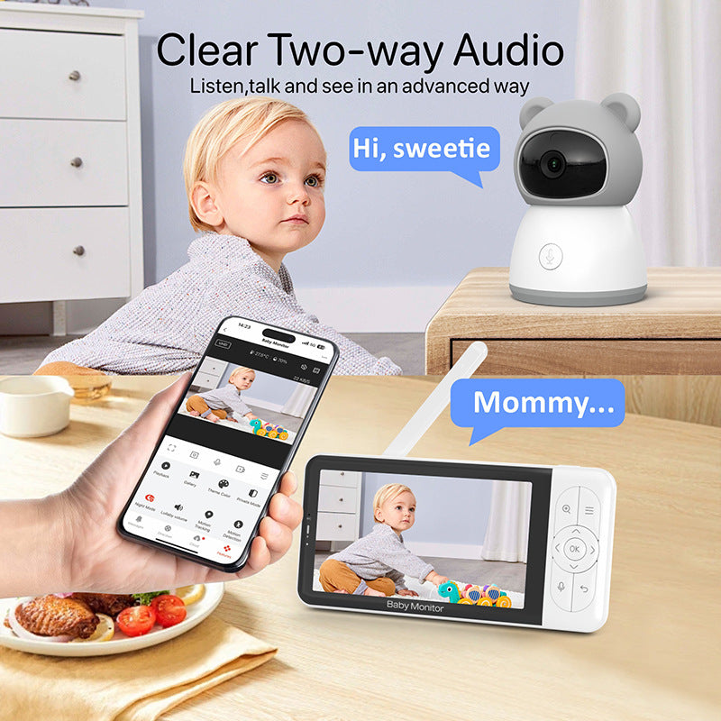 High-definition 5-inch baby monitor for remote monitoring