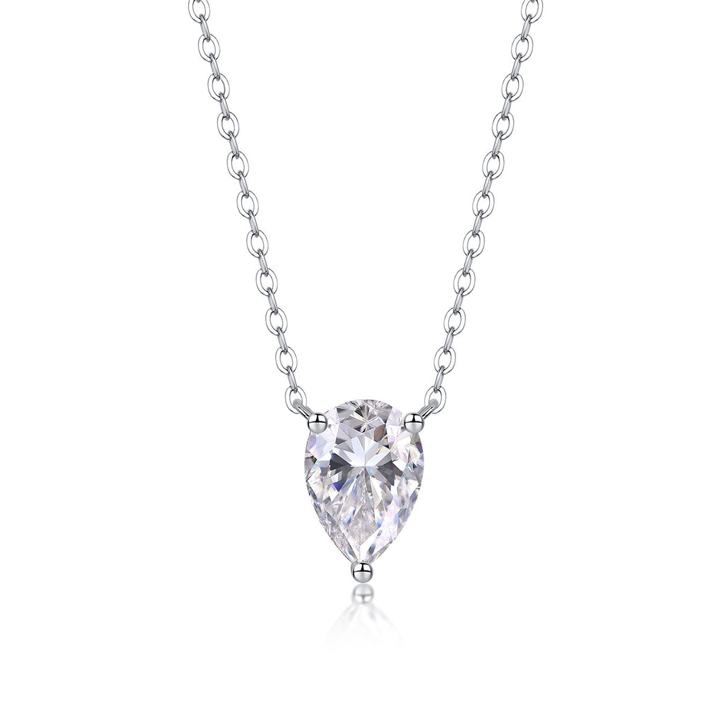 Sterling Silver Moissanite Geometric Pendant Necklace