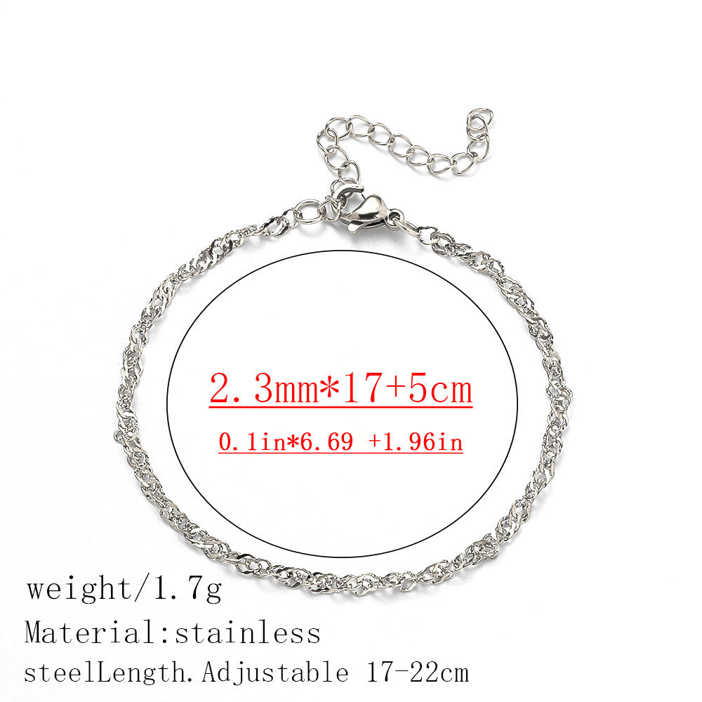 316L Titanium Steel Bracelet Waterproof Hypoallergenic Gold Plated Chain Jewelry for Men Women Unisex Fashion Accessories