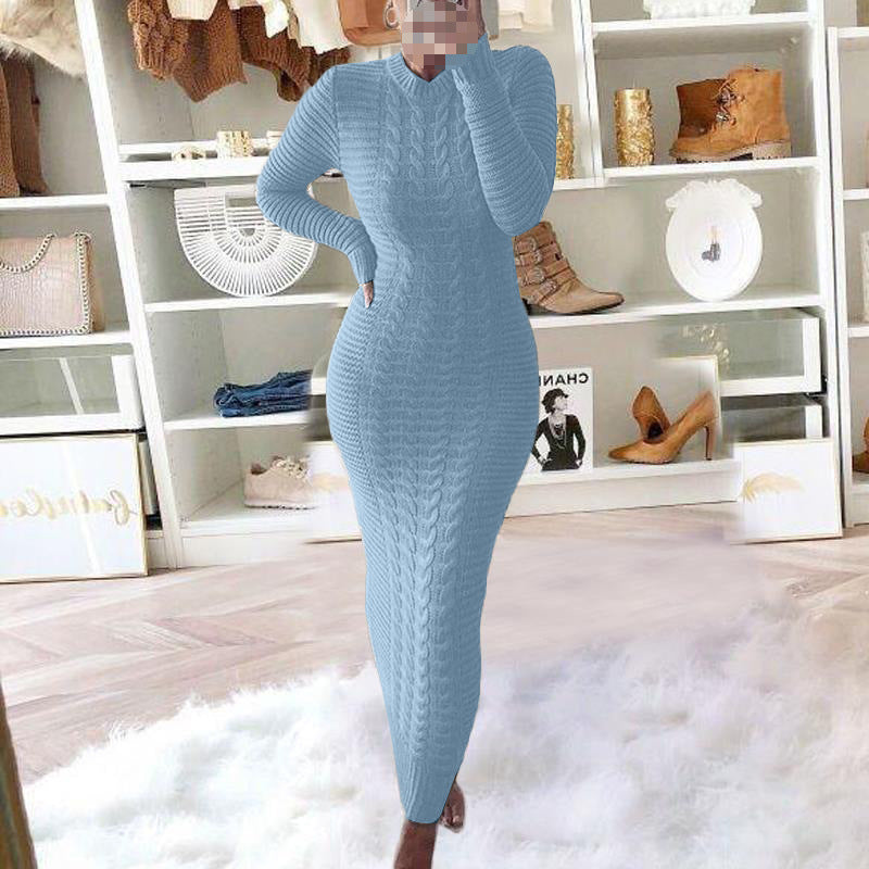 Twisted Long Sleeve Knit Dress
